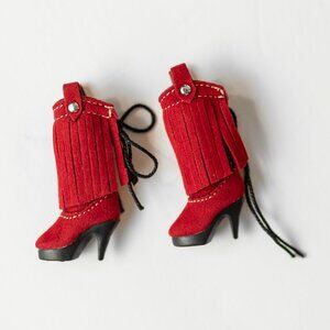 Red Western Cowgirl Boots Integrity 12” Dolls Fits FR, Barbie, NuFace and Poppy